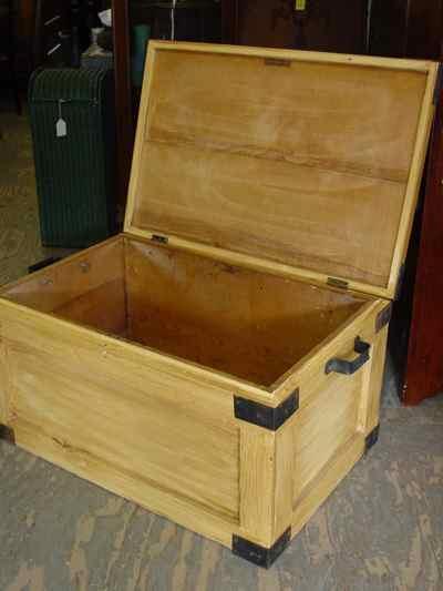 Antique Solid Pine Grain Painted Trunk