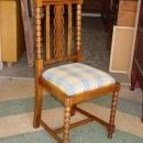Set of 4 Antique English Spool Style Solid 1/4 Sawn Tiger Oak Chairs
