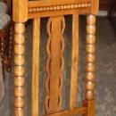 Set of 4 Antique English Spool Style Solid 1/4 Sawn Tiger Oak Chairs