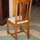 Set of 4 Antique English Spool Style Solid 1/4 Sawn Tiger Oak Chairs