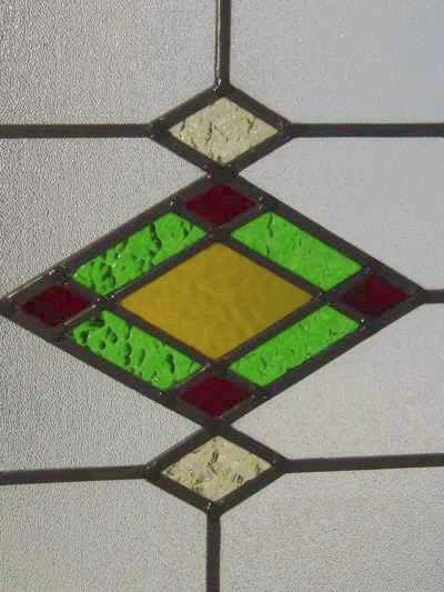 Diamond within Diamond Antique Stained Glass