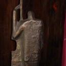 The Bass Player Vintage Bronzed Iron Sculpture on Marble Base
