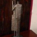 The Bass Player Vintage Bronzed Iron Sculpture on Marble Base