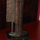The Bass Player Vintage Bronzed Iron Sculpture on Marble Base
