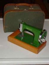 Vintage Necchi Children's Hand Crank Sewing Machine & Carrying Case