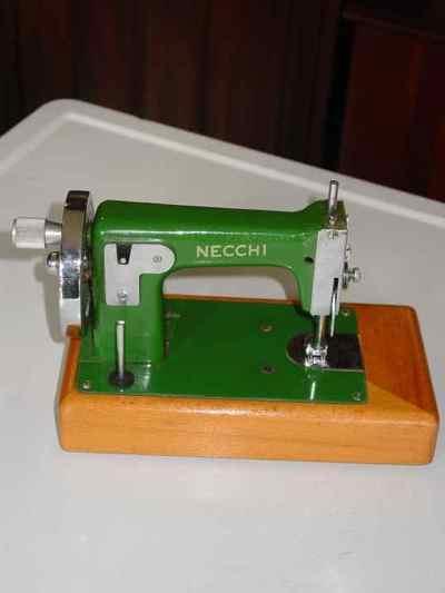Vintage Necchi Children's Hand Crank Sewing Machine & Carrying Case