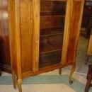 Vintage Golden Walnut China Cabinet with Cabriole Legs
