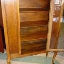 Vintage Golden Walnut China Cabinet with Cabriole Legs
