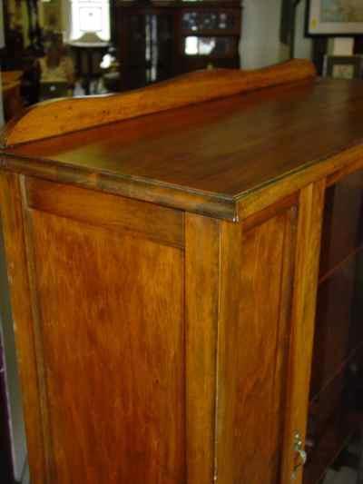 Vintage Golden Walnut China Cabinet with Cabriole Legs