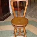 Antique Tonk Manufacturing Company Solid Walnut Music Chair