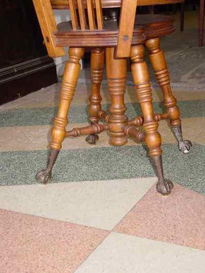 Antique Tonk Manufacturing Company Solid Walnut Music Chair