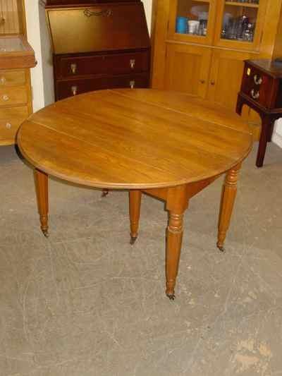 Antique Solid Oak Drop Leaf Extension Table