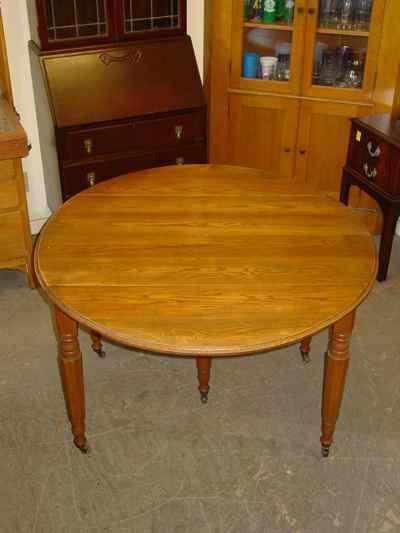 Antique Solid Oak Drop Leaf Extension Table