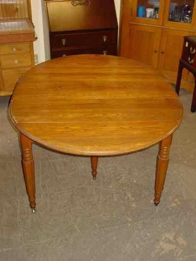 Antique Solid Oak Drop Leaf Extension Table