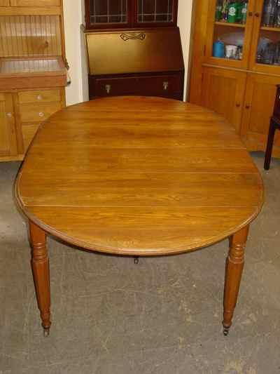 Antique Solid Oak Drop Leaf Extension Table