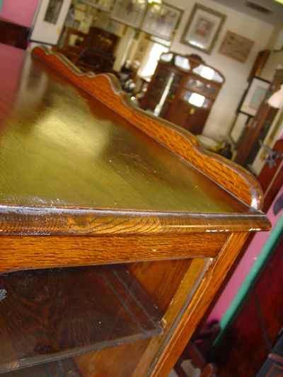 Antique Solid Oak China Cabinet with Cabriole Legs