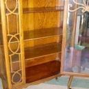 Antique Solid Oak China Cabinet with Cabriole Legs