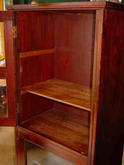 Antique Solid Mahogany Medical Instrument Cabinet