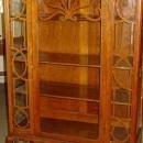 Antique Solid Oak China Cabinet with Cabriole Legs