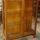 English Vintage Oak Curio Bookcase