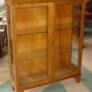 English Vintage Oak Curio Bookcase