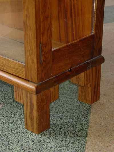 English Vintage Oak Curio Bookcase