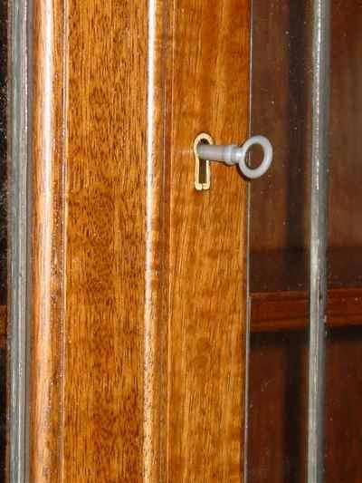 English Vintage Oak Bureau Bookcase with Stained Glass