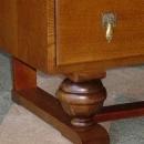 English Vintage Oak Bureau Bookcase with Stained Glass