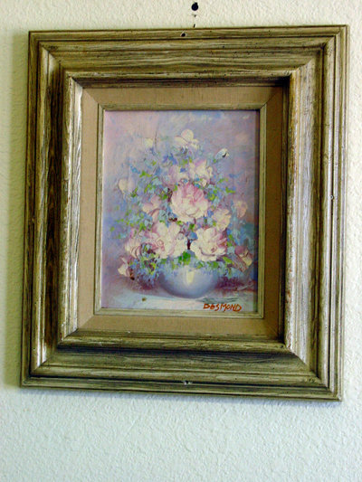 Blue Vase with Pink Peonies and Blue Delphinium Signed Desmond Original Oil on Canvas
