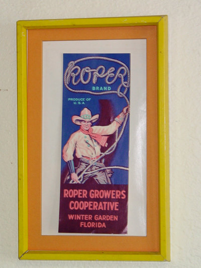 Ropers Growers Cooperative Framed Advertisement from Winter Garden, Florida