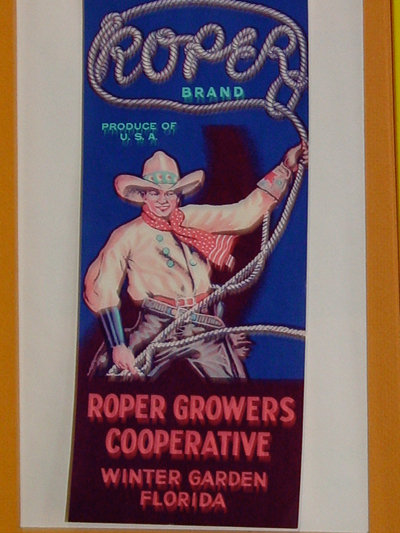 Ropers Growers Cooperative Framed Advertisement from Winter Garden, Florida