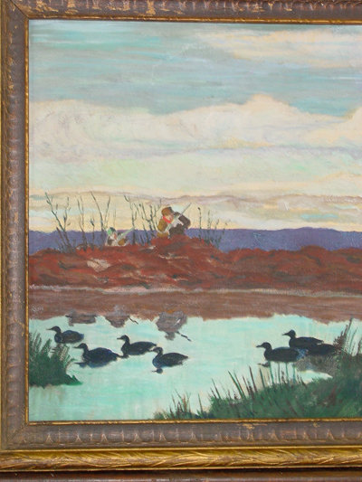 The Duck Hunt Original Oil On Board