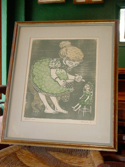 Carrot-Top Artist Signed Woodblock Print