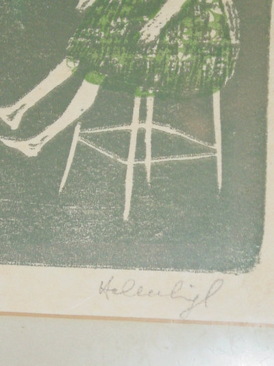 Carrot-Top Artist Signed Woodblock Print