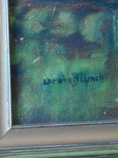 Boathouse & Birches Original Signed Lorena B. Lynch Oil on Board