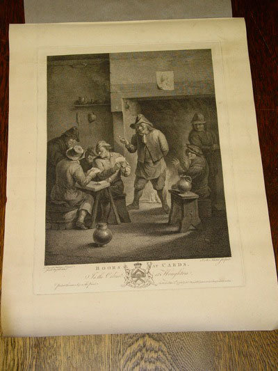 Boors at Cards, J. B. Michel Engraving, Boydell Publishing