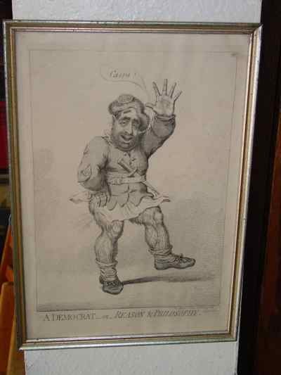 A Democrat _ or _ Reason & Philosophy, James Gillray Engraving