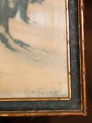 Wooded Winter's Reflection, Vintage Print