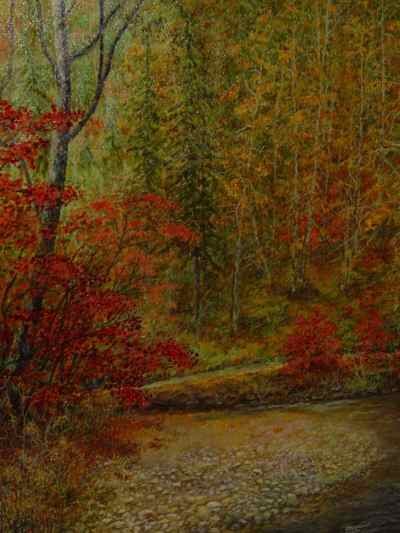 Along the Blue Ridge Trail, Original Murray Scott Signed Oil on Canvas