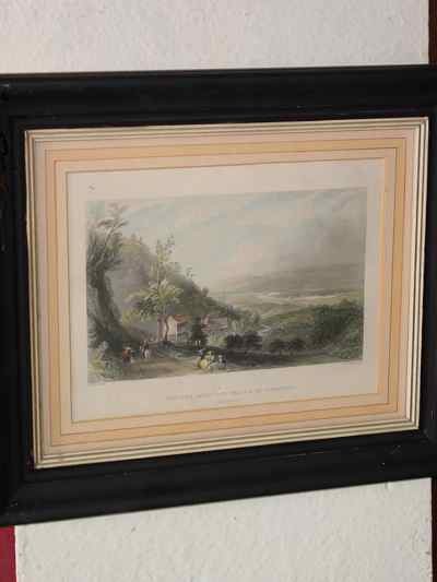 Descent Into The Valley of Wyoming (Pennsylvania) Antique Engraving