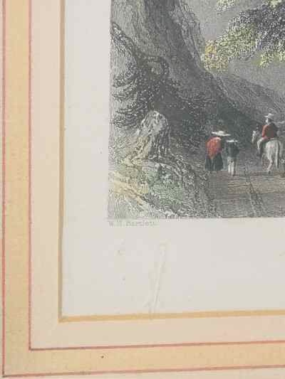Descent Into The Valley of Wyoming (Pennsylvania) Antique Engraving