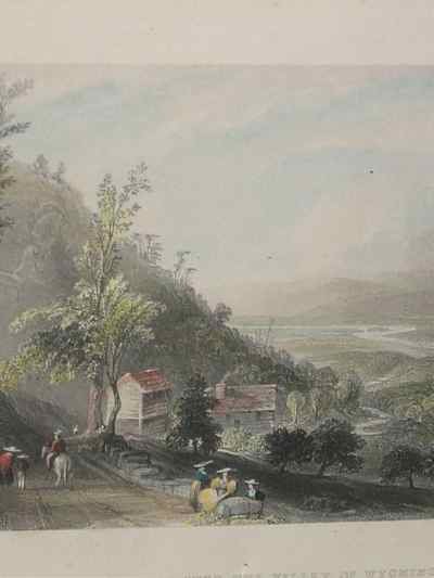 Descent Into The Valley of Wyoming (Pennsylvania) Antique Engraving
