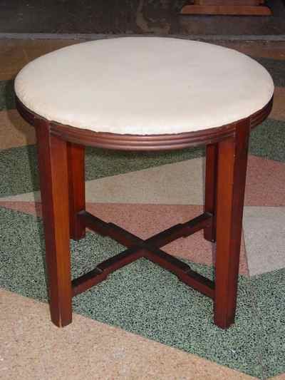Art Deco Solid Cherry Vanity Stool