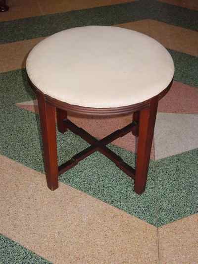 Art Deco Solid Cherry Vanity Stool