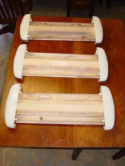 Set of 3 Gill Glass & Fixture Co. Art Deco Milk Glass Light Fixtures