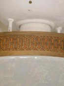 Art Deco Conical Shaped White Opalescent Ceiling Mount Light