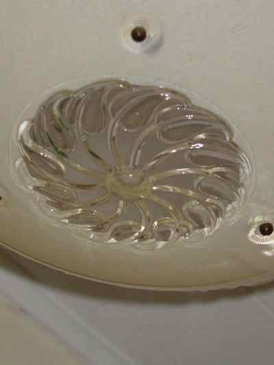Vintage Pressed Glass Ceiling Mount Light Fixture