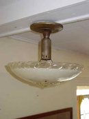 Vintage Pressed Glass Ceiling Mount Light Fixture