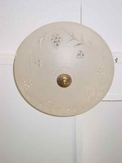 Vintage Pressed Glass Ceiling Mount Light Fixture
