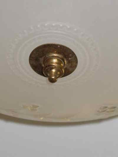Vintage Pressed Glass Ceiling Mount Light Fixture